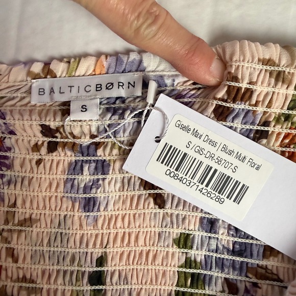 Baltic Born Giselle Maxi Dress Blush Floral Square Neck Long Sleeve Size S NWT - Picture 7 of 11